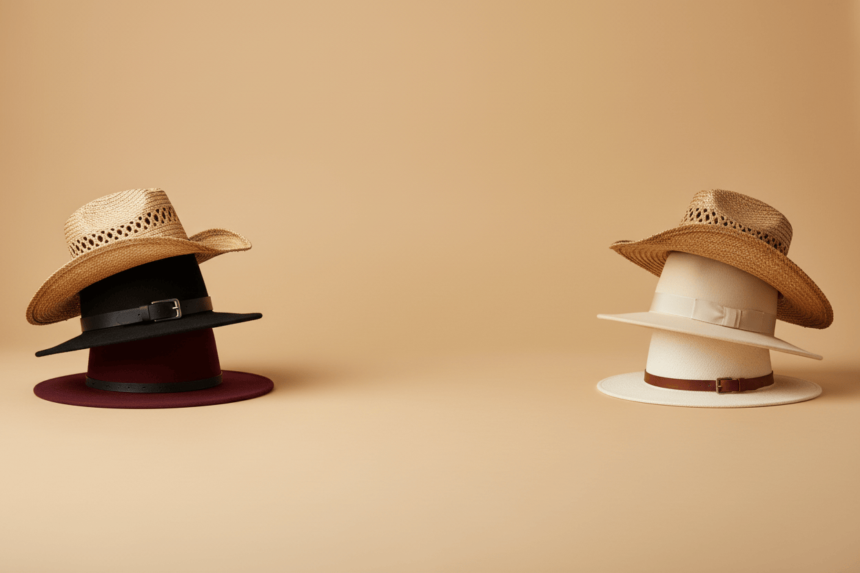 Bannière chapeaux - chapeaux petits, grand espace central