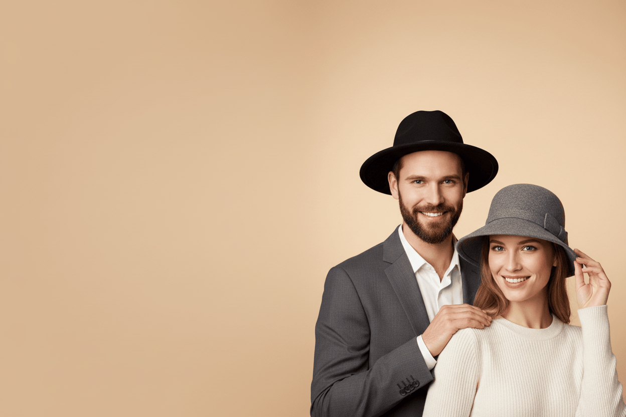 Bannière couple chapeaux