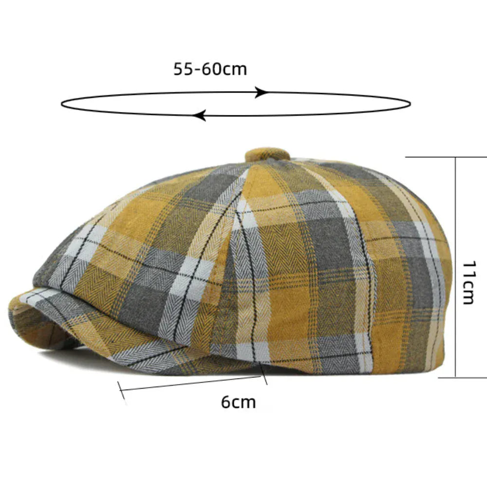 Béret Casquette Gavroche à Carreaux