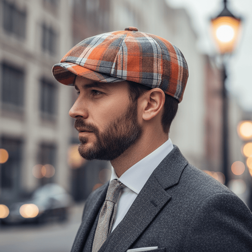 Béret Casquette Gavroche à Carreaux