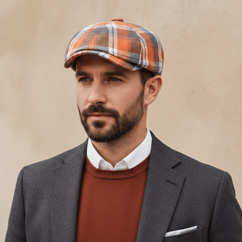 Béret Casquette Gavroche à Carreaux