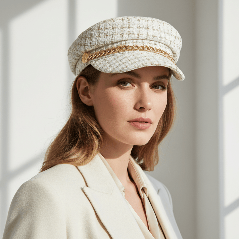 Béret Casquette Gavroche Femme à Chaine