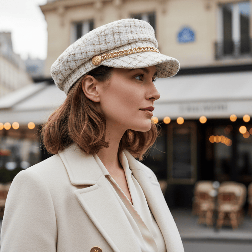 Béret Casquette Gavroche Femme à Chaine