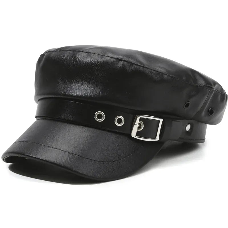 Béret Casquette Gavroche Femme Cuir