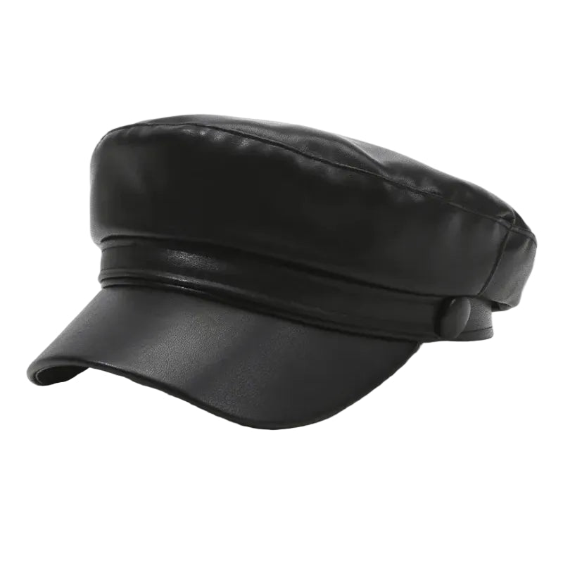 Béret Casquette Gavroche Femme Cuir