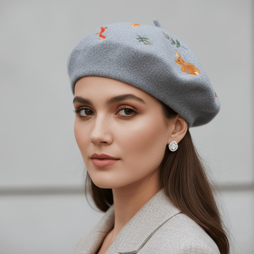 Béret Femme Coton à Motif