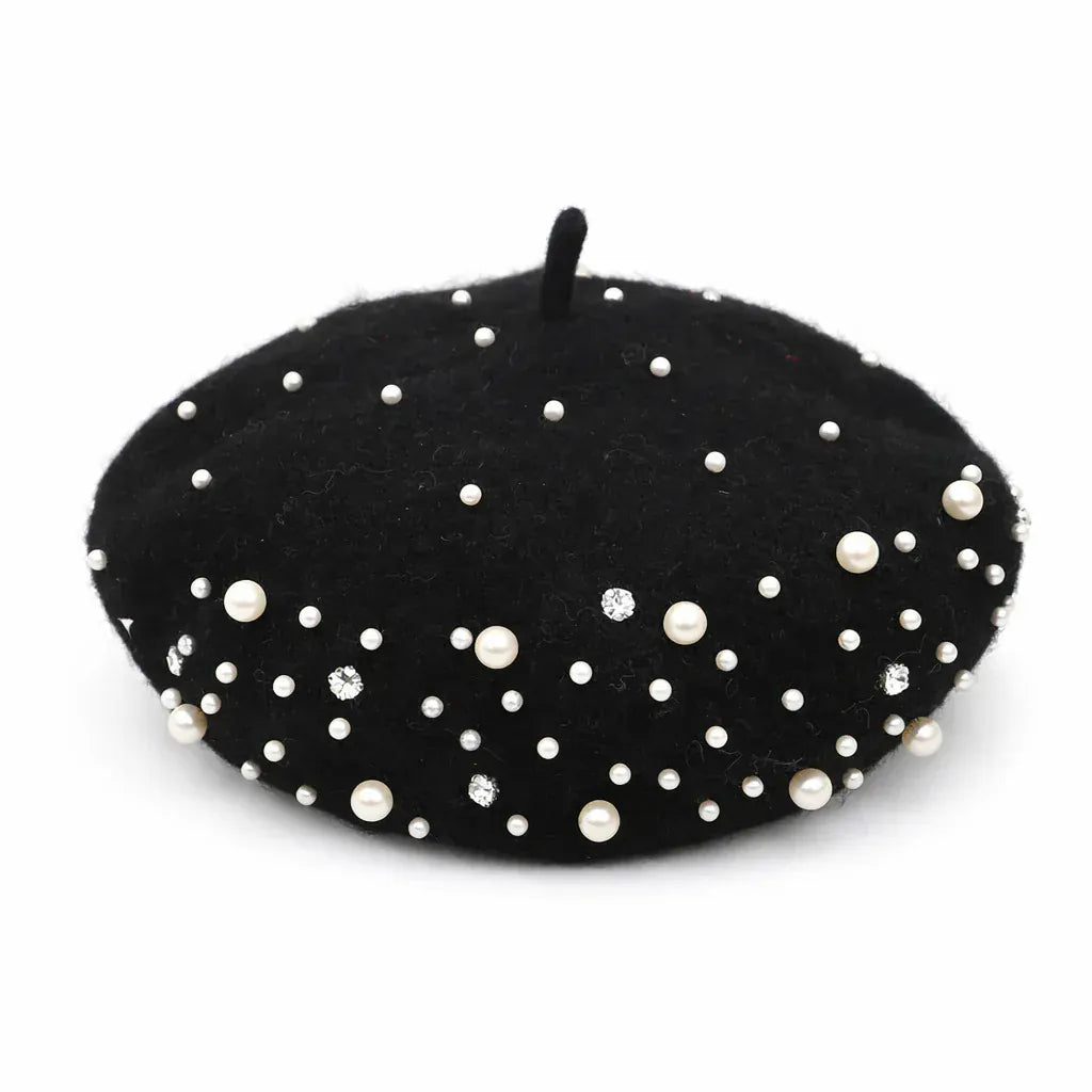 Béret Femme Hiver Perle