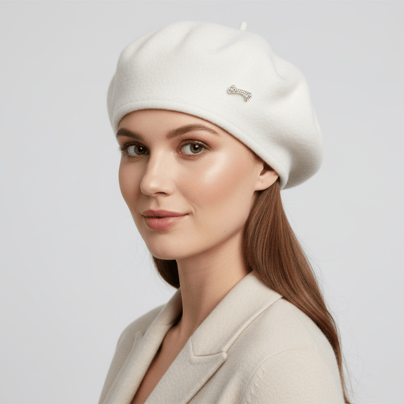 Béret Femme Raffiné avec Broche