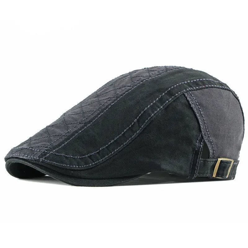 Béret Homme Bicolore en Coton avec Surpiqûres