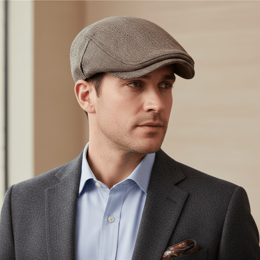 Béret Homme Chevron avec Sangle Ajustable
