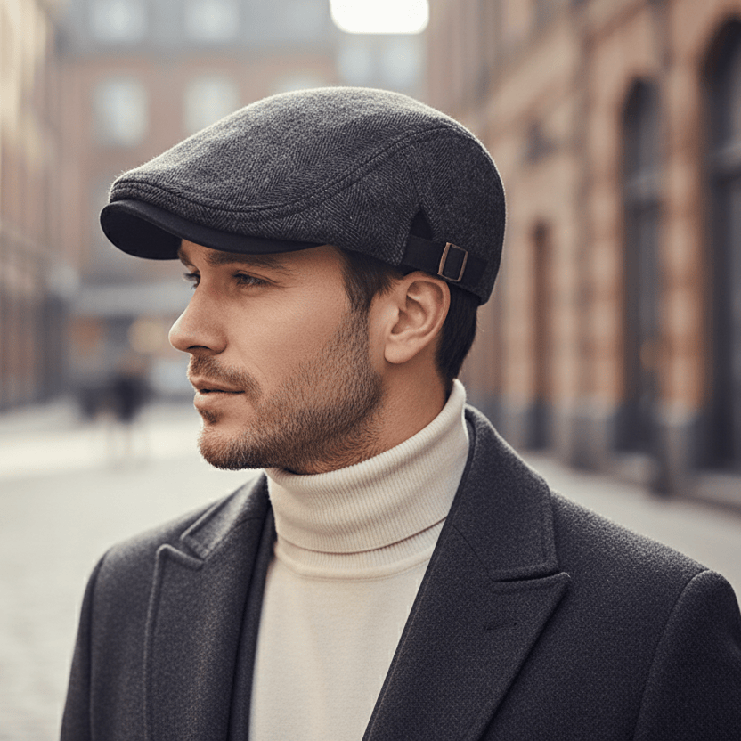 Béret Homme Chevron avec Sangle Ajustable