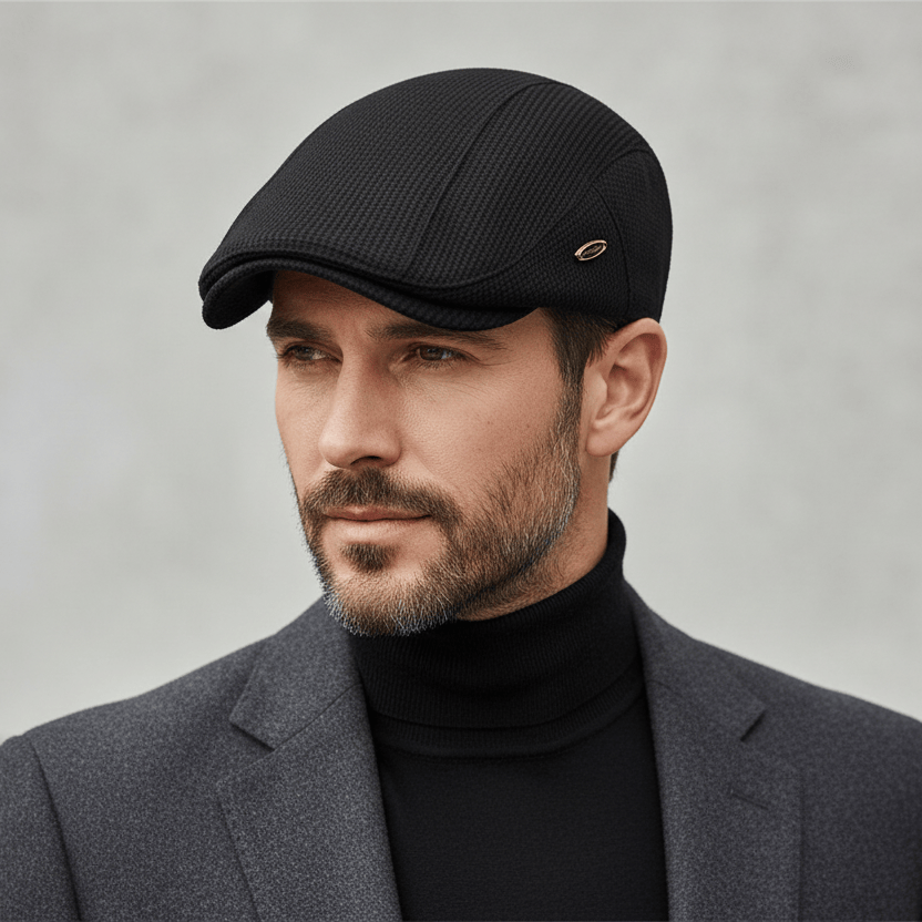 Béret Homme Classique en Laine Texturé Image