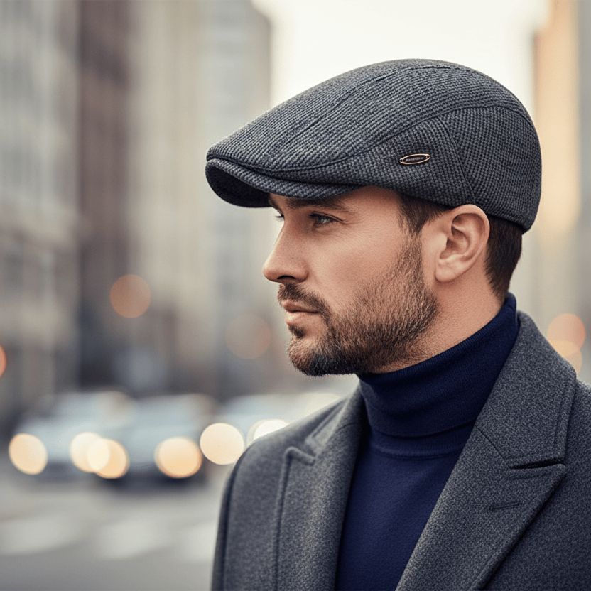Béret Homme Classique en Laine Texturé