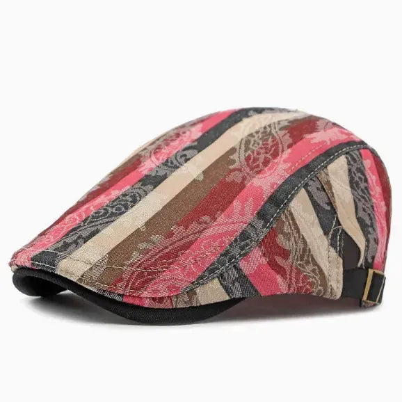 Béret Homme en Coton Rayée Multicolore