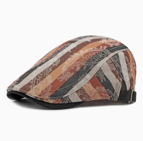 Béret Homme en Coton Rayée Multicolore