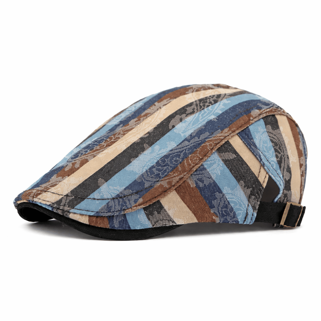 Béret Homme en Coton Rayée Multicolore
