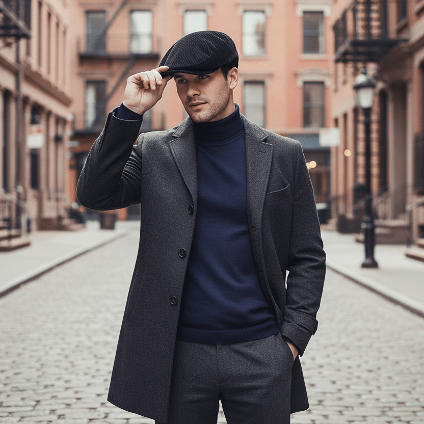 Béret Homme Vintage en Velours Côtelé