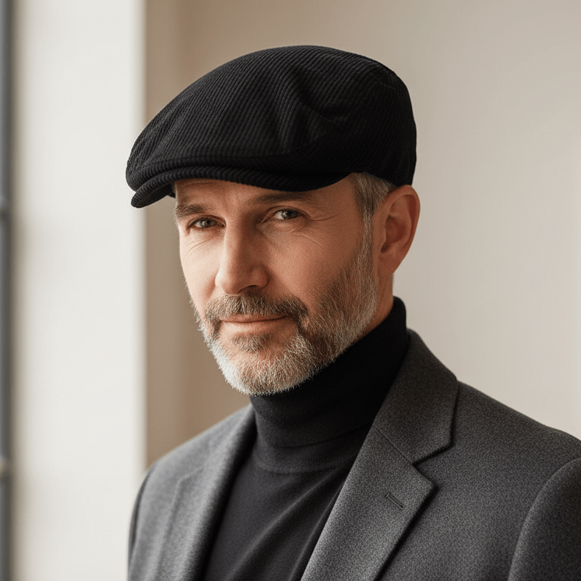 Béret Homme Vintage en Velours Côtelé