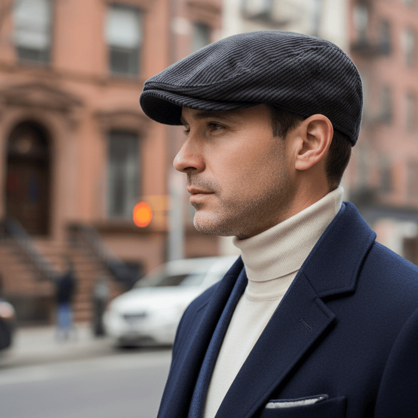 Béret Homme Vintage en Velours Côtelé