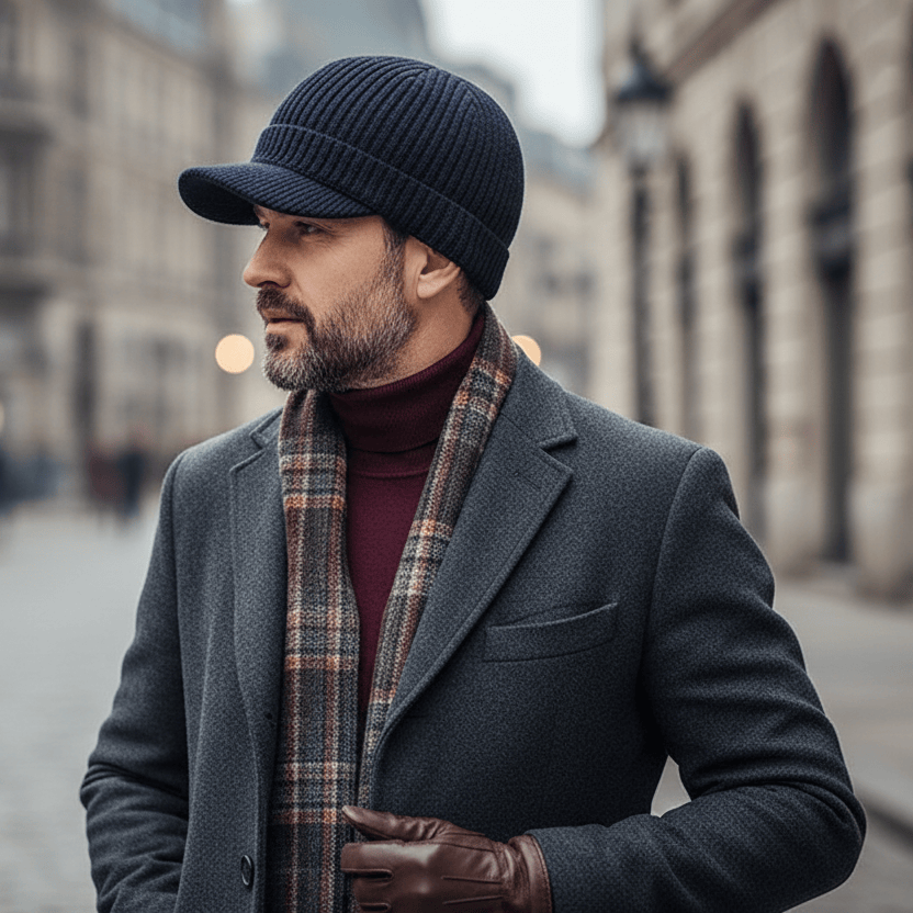 Bonnet Casquette Tricoté Polaire