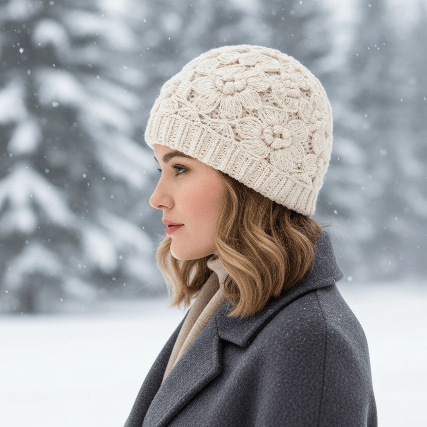 Bonnet Femme Crocheté Léger