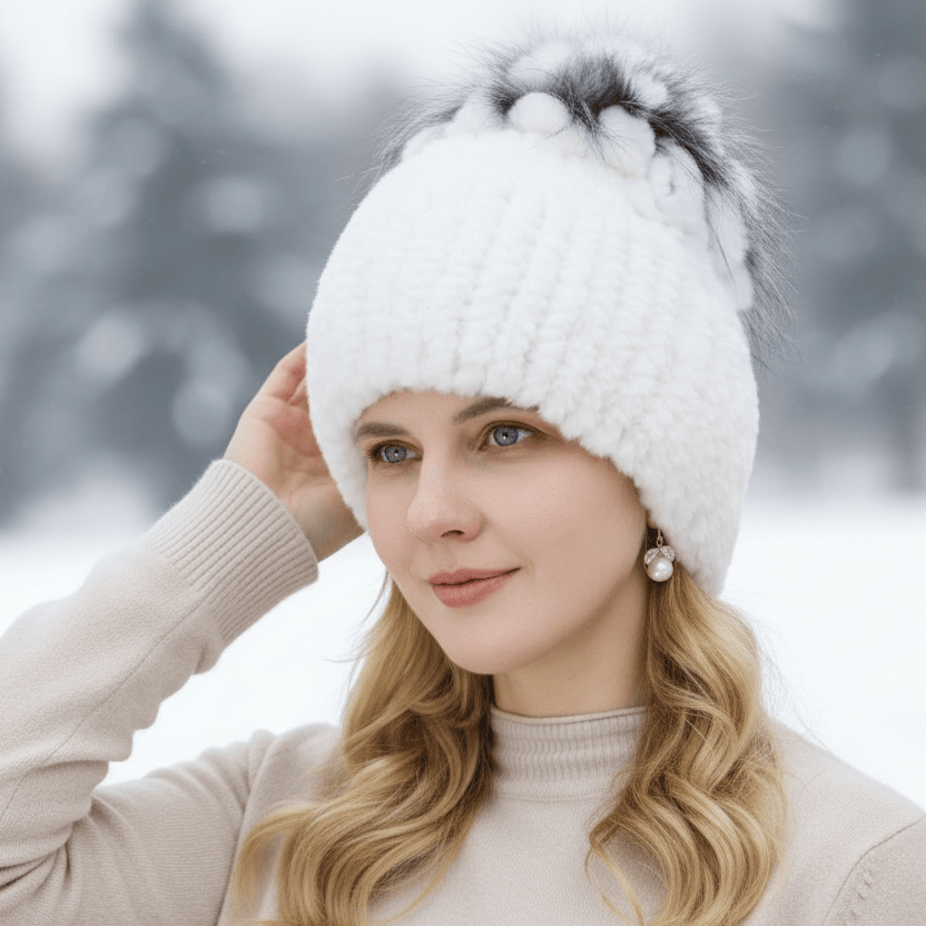 Bonnet Femme Luxe en Fausse Fourrure