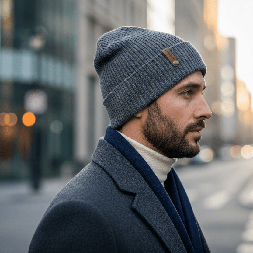 Bonnet Long en Maille Côtelée