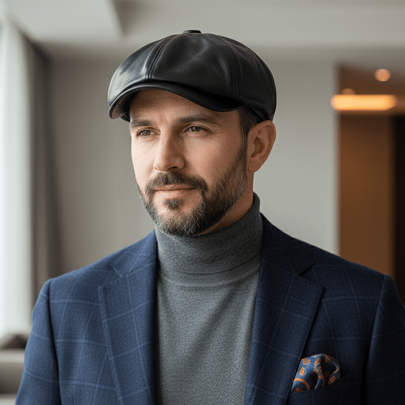 Casquette Gavroche Cuir Authentique