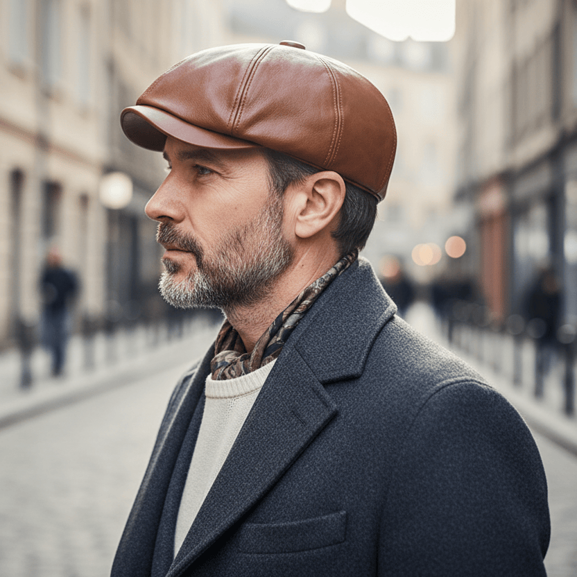 Casquette Gavroche Cuir Authentique