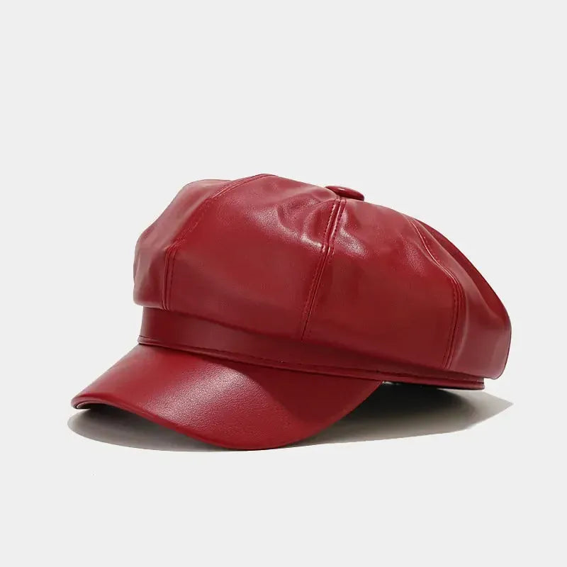 Casquette Gavroche Femme en Cuir
