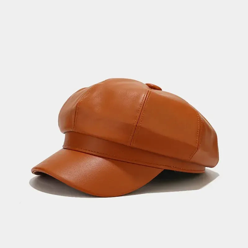 Casquette Gavroche Femme en Cuir