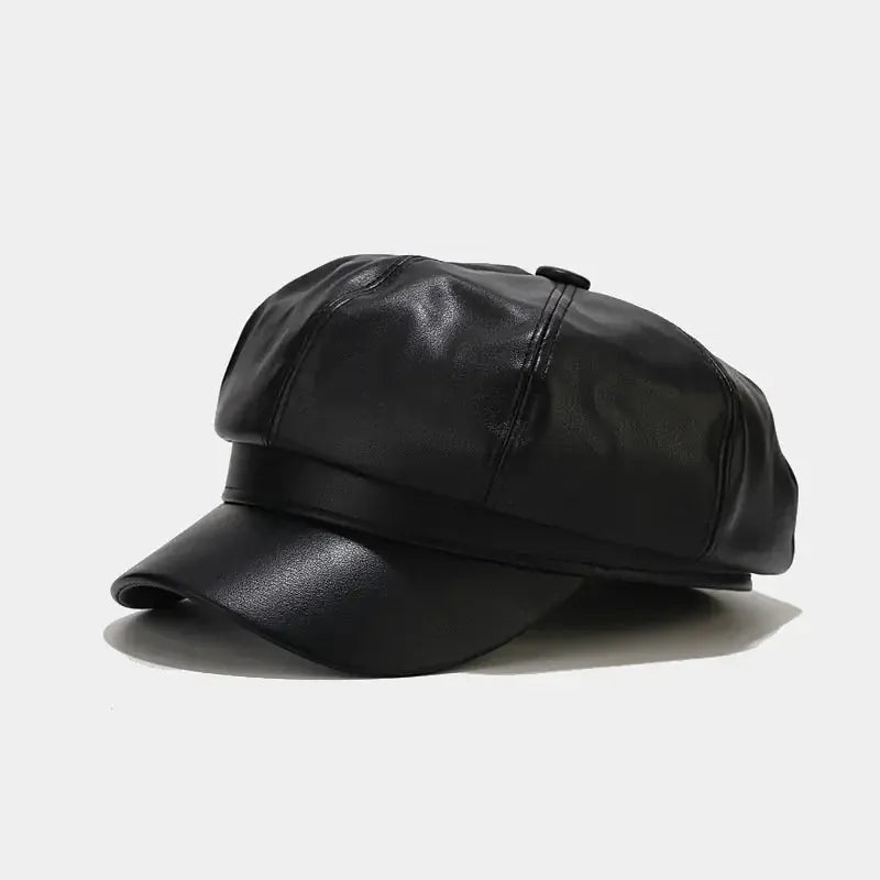 Casquette Gavroche Femme en Cuir