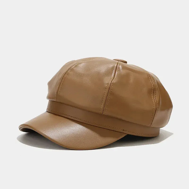 Casquette Gavroche Femme en Cuir