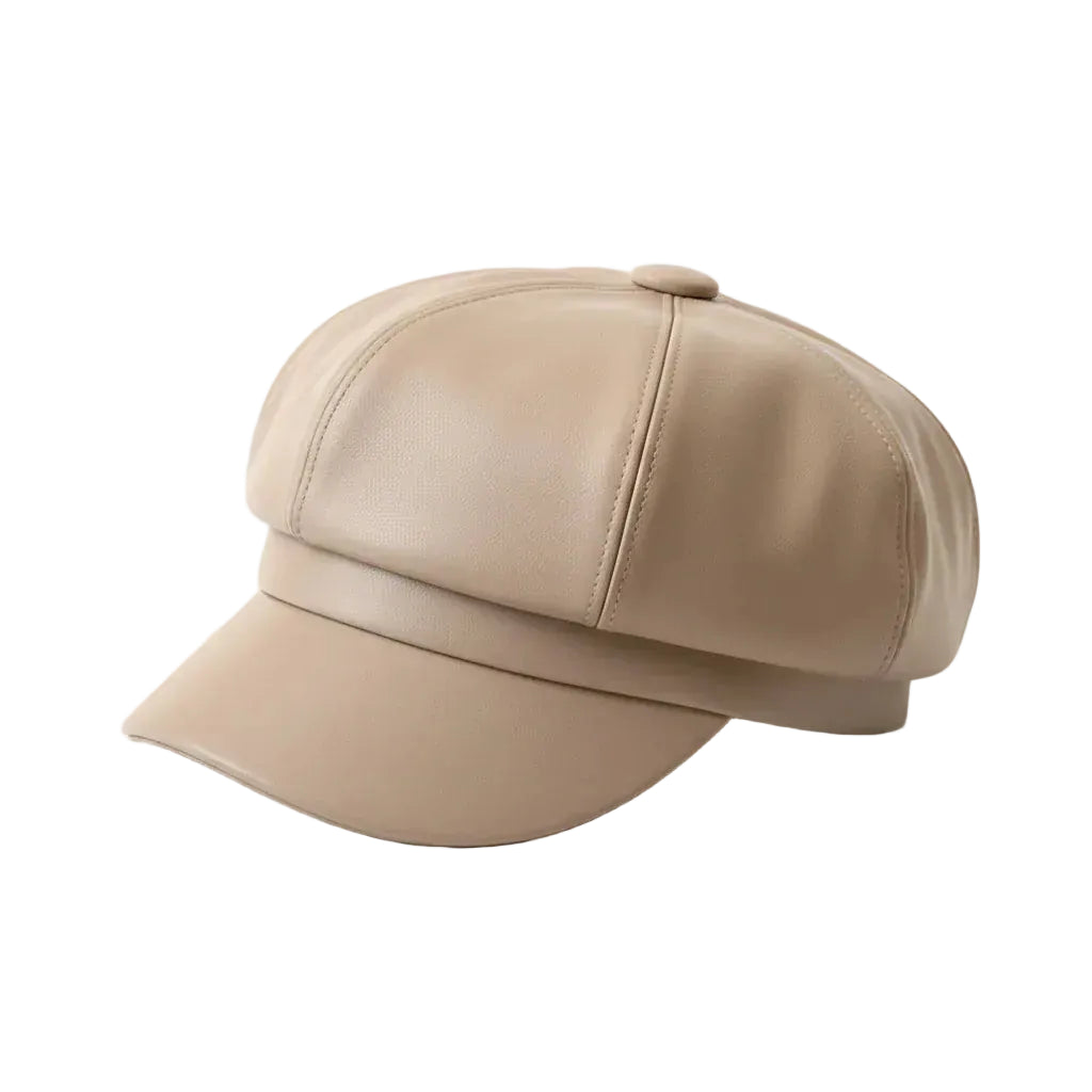 Casquette Gavroche Femme en Cuir Chic