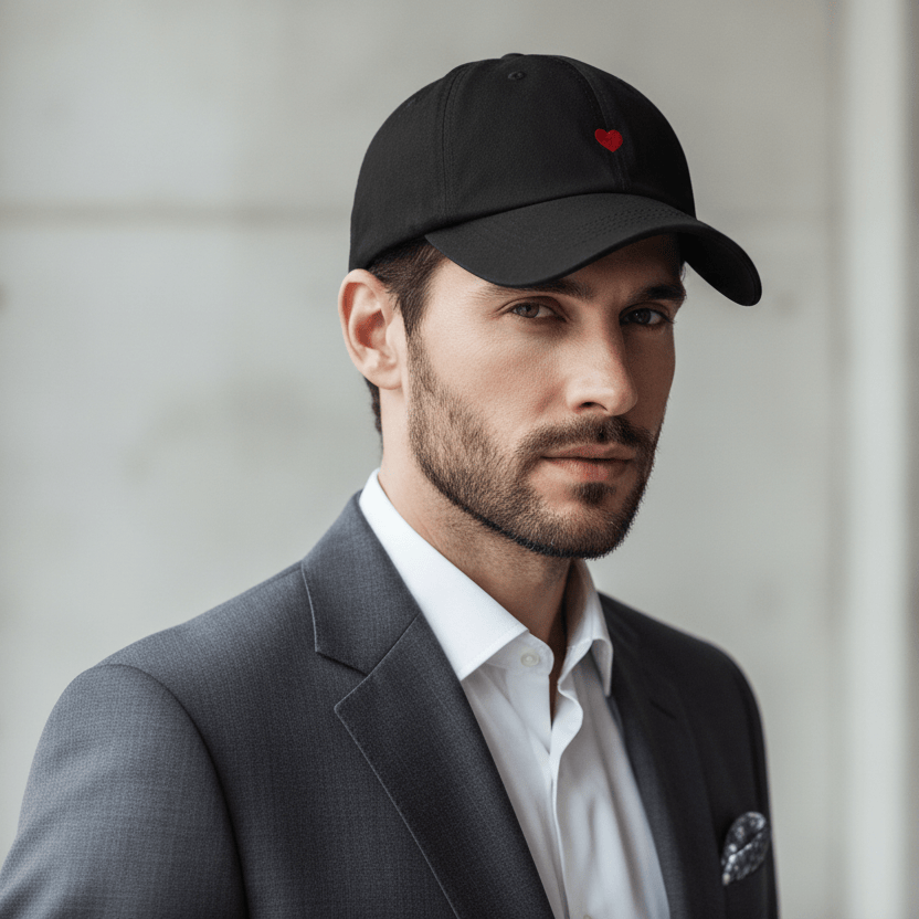 Casquette Minimaliste avec Cœur Brodé