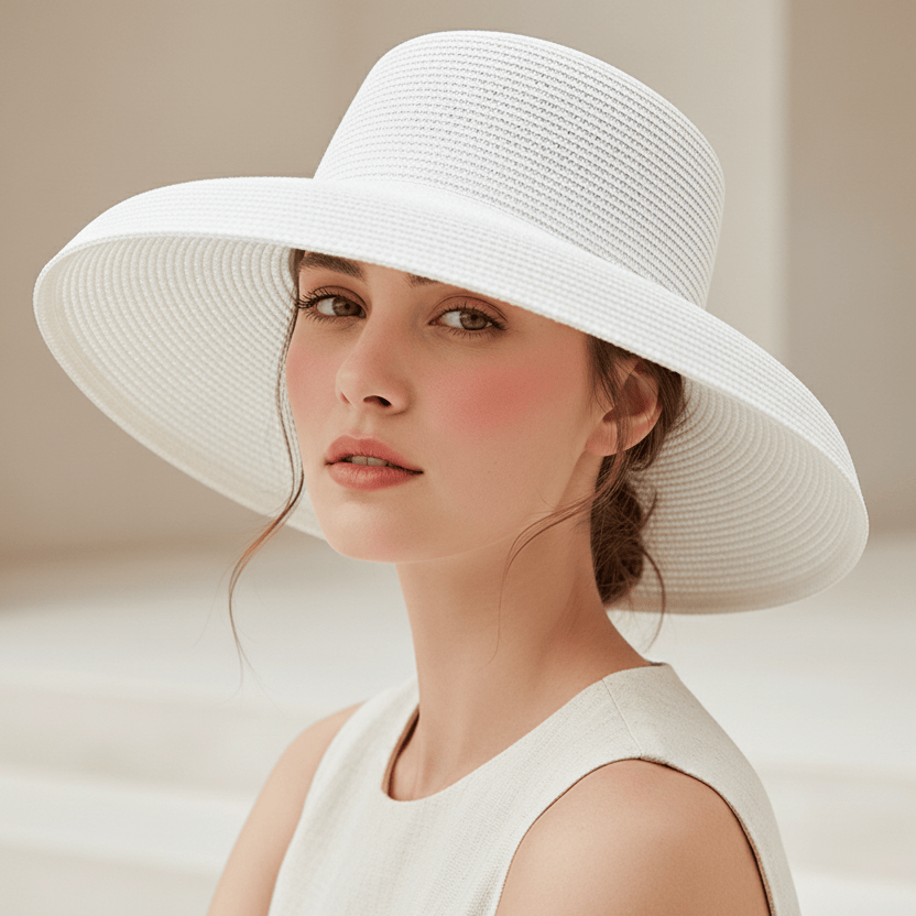 Chapeau de Paille à Large Bord Structuré