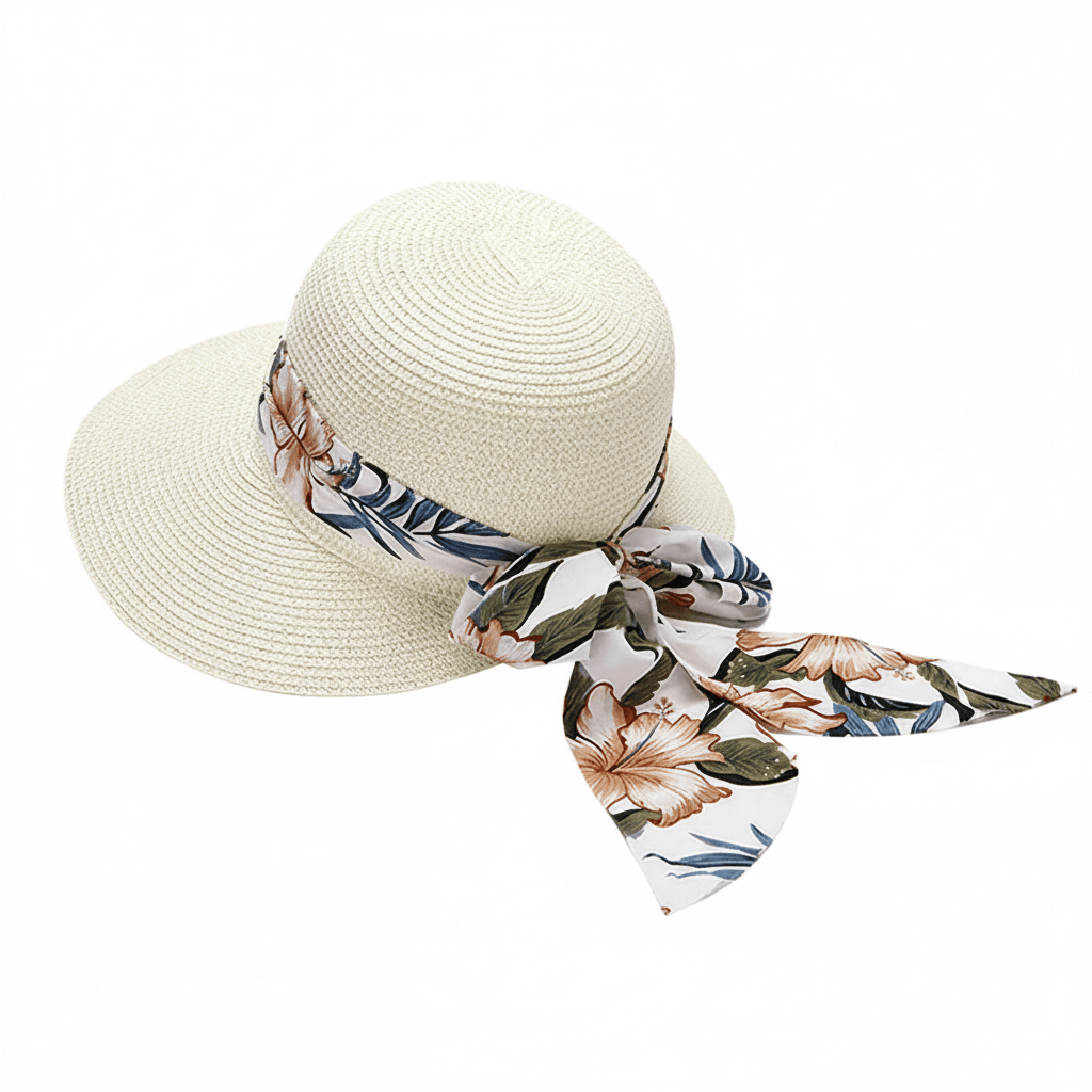 Chapeau de Paille à Larges Bords Tropical