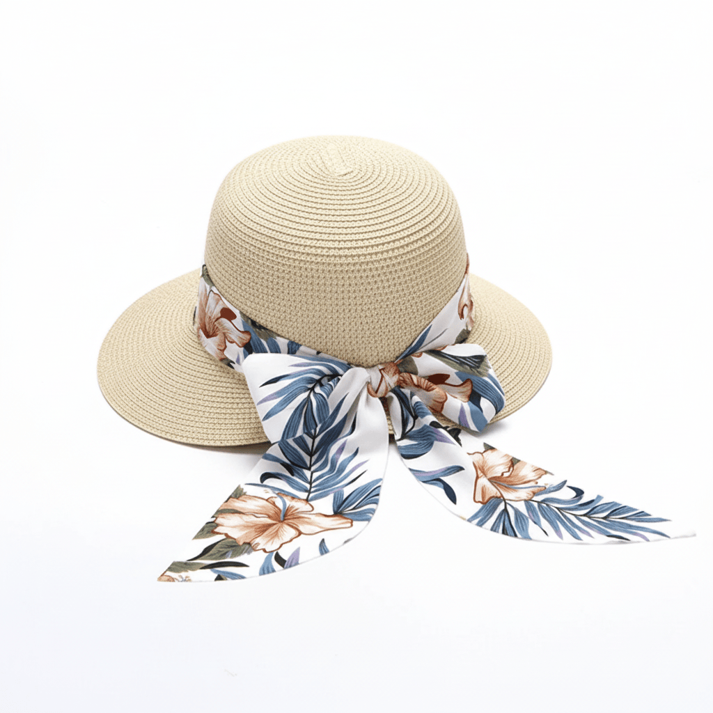Chapeau de Paille à Larges Bords Tropical