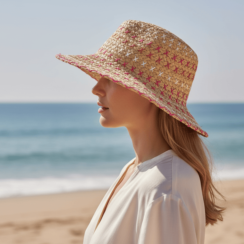 Chapeau de Paille Brodé Authentique