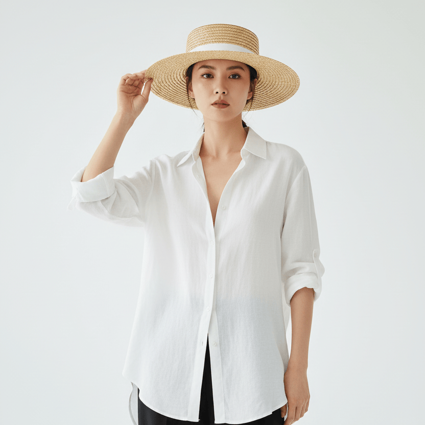 Chapeau de Paille Style Canotier