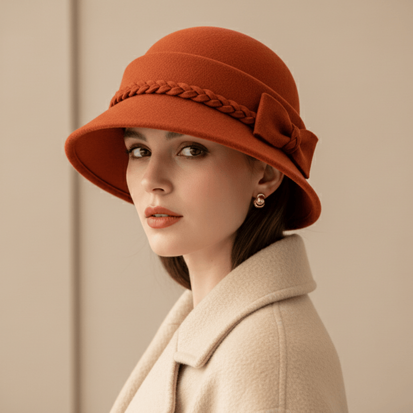 Chapeau en Laine Melon Cloche Femme