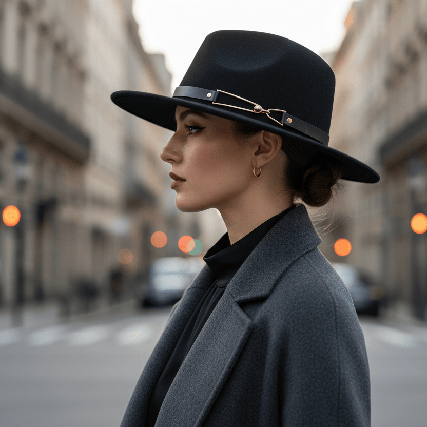 Chapeau Fedora Classy Chic Anneau Doré