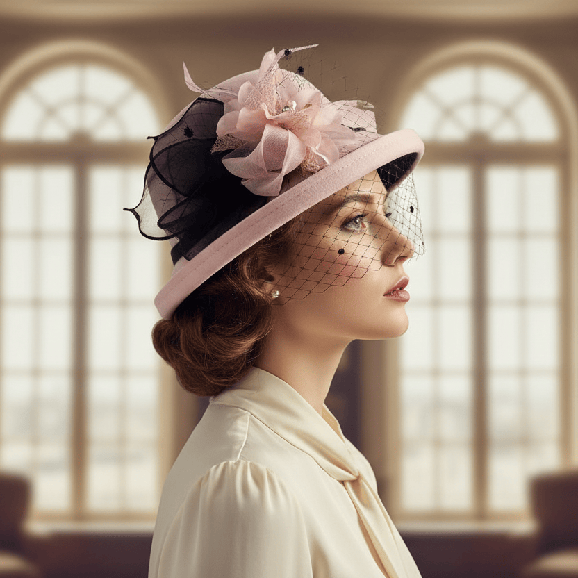 Chapeau Melon Cloche Femme à Fleur