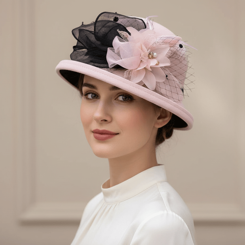 Chapeau Melon Cloche Femme à Fleur