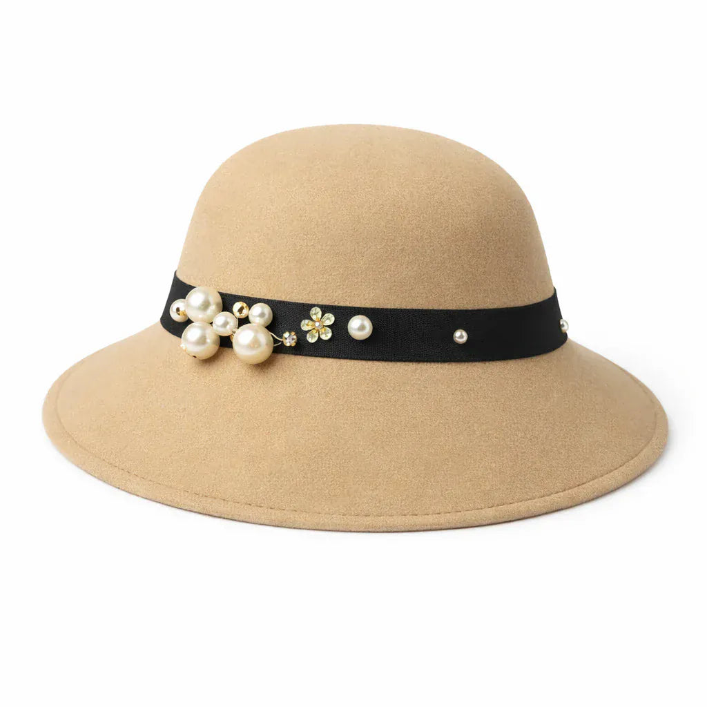 Chapeau Melon Cloche Femme Perle