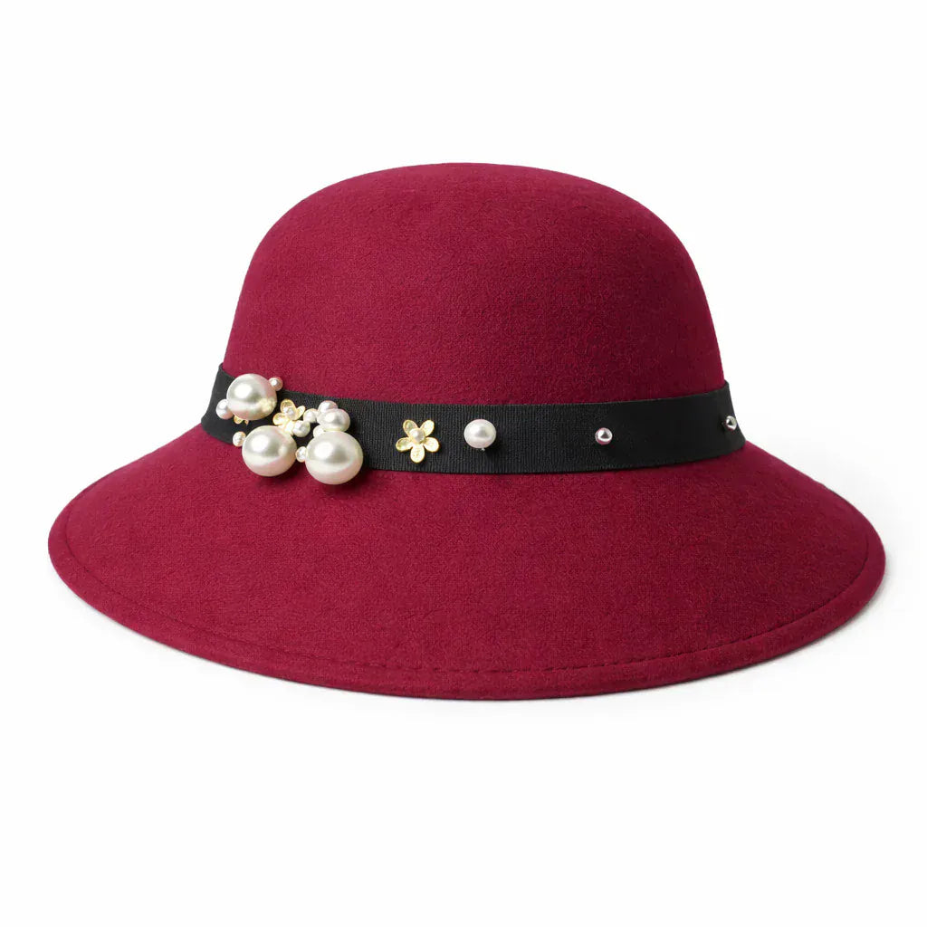 Chapeau Melon Cloche Femme Perle