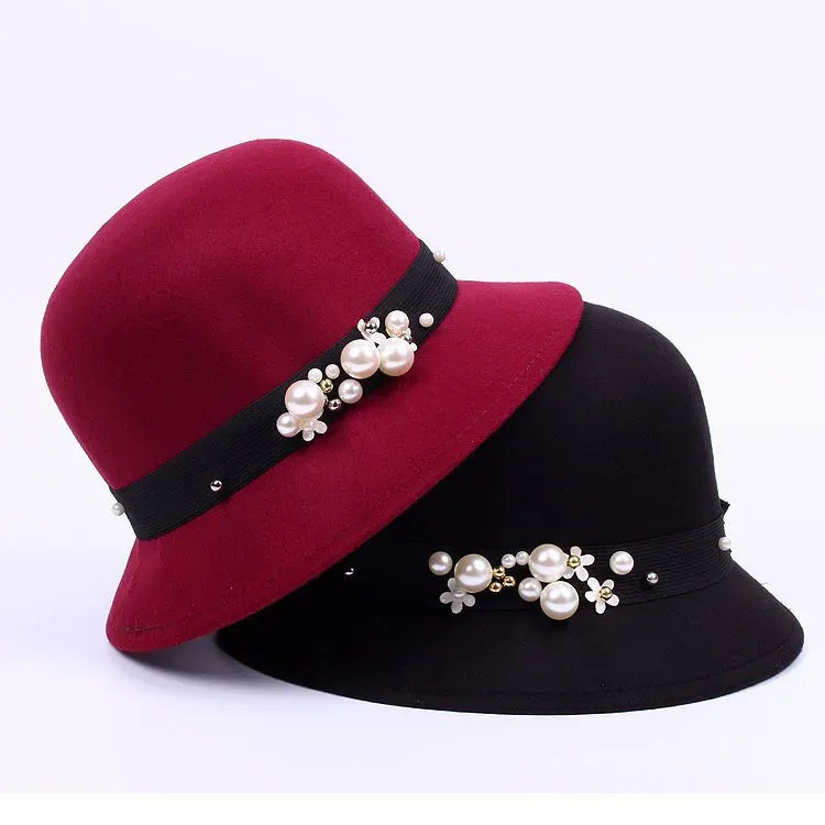 Chapeau Melon Cloche Femme Perle