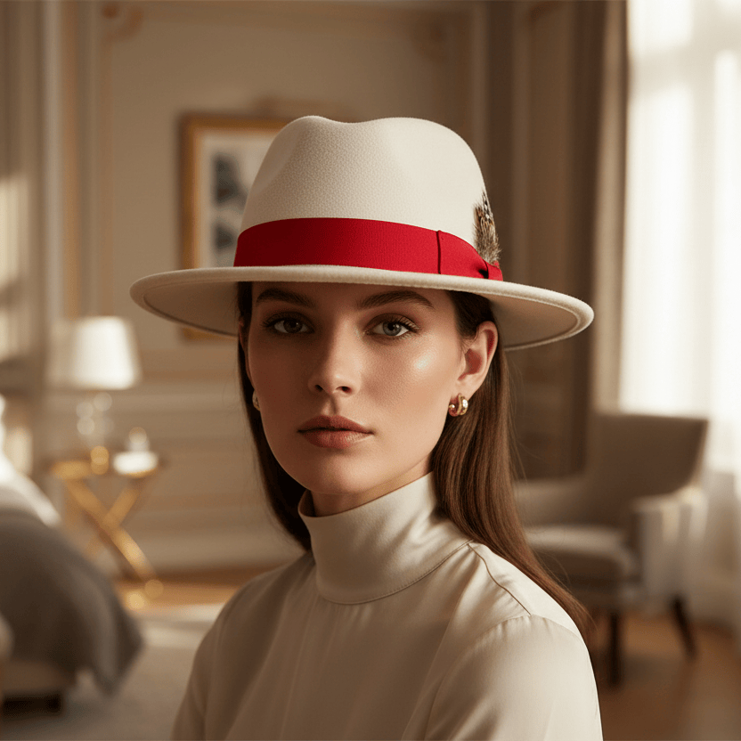 Chapeau Melon Fedora Plume