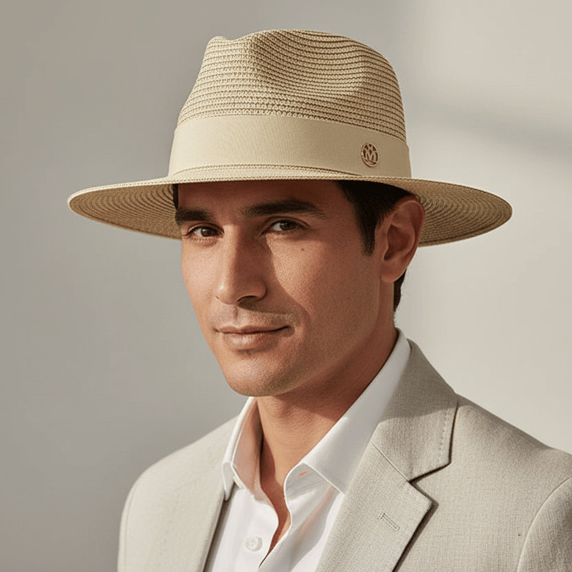 Chapeau Panama Classique Bande Contrastée
