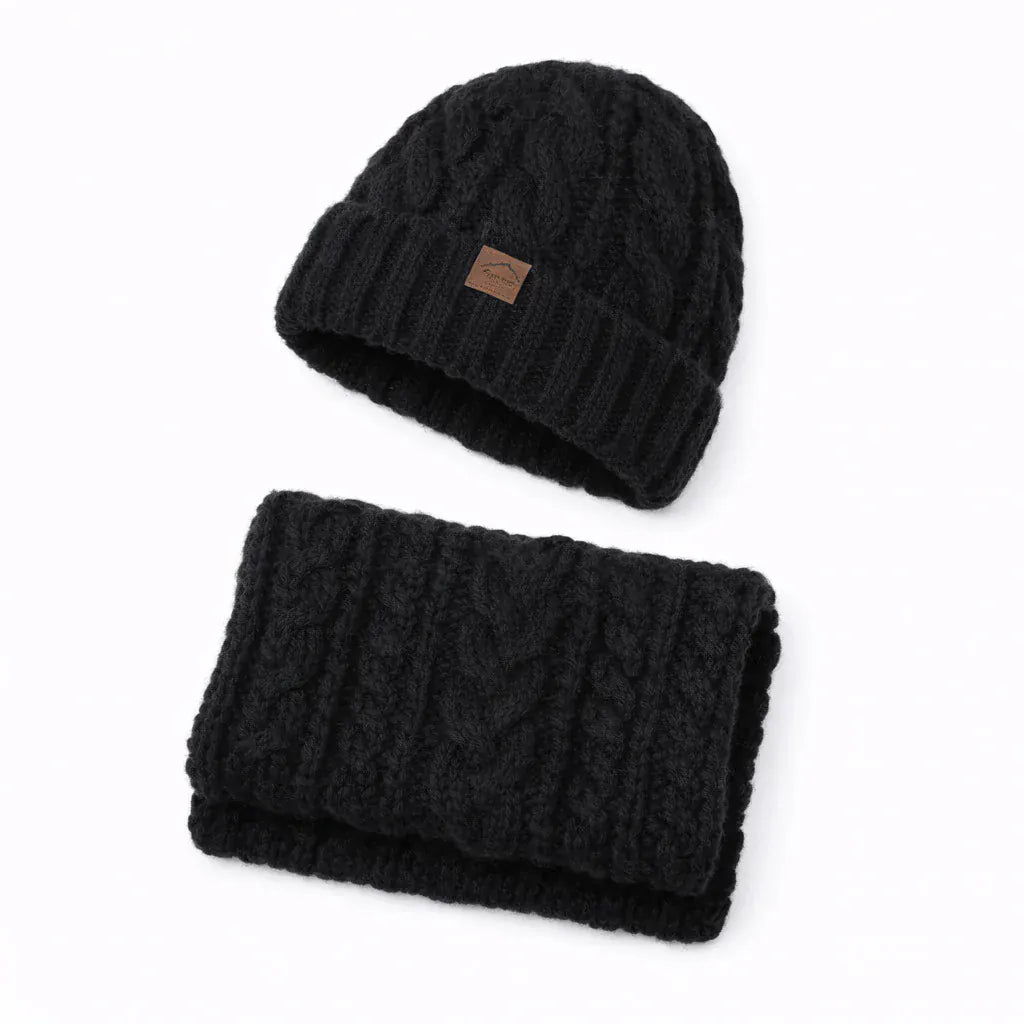 Ensemble Bonnet Femme et Écharpe Tricoté